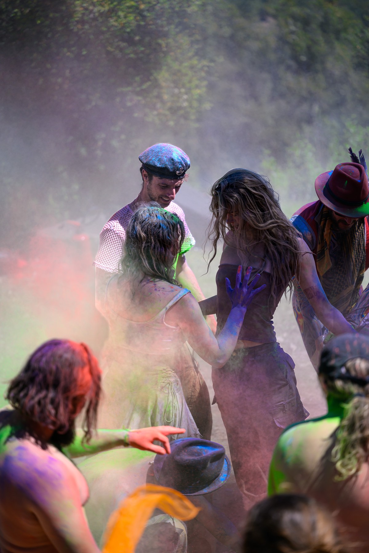 Dancing in the coloured dust.